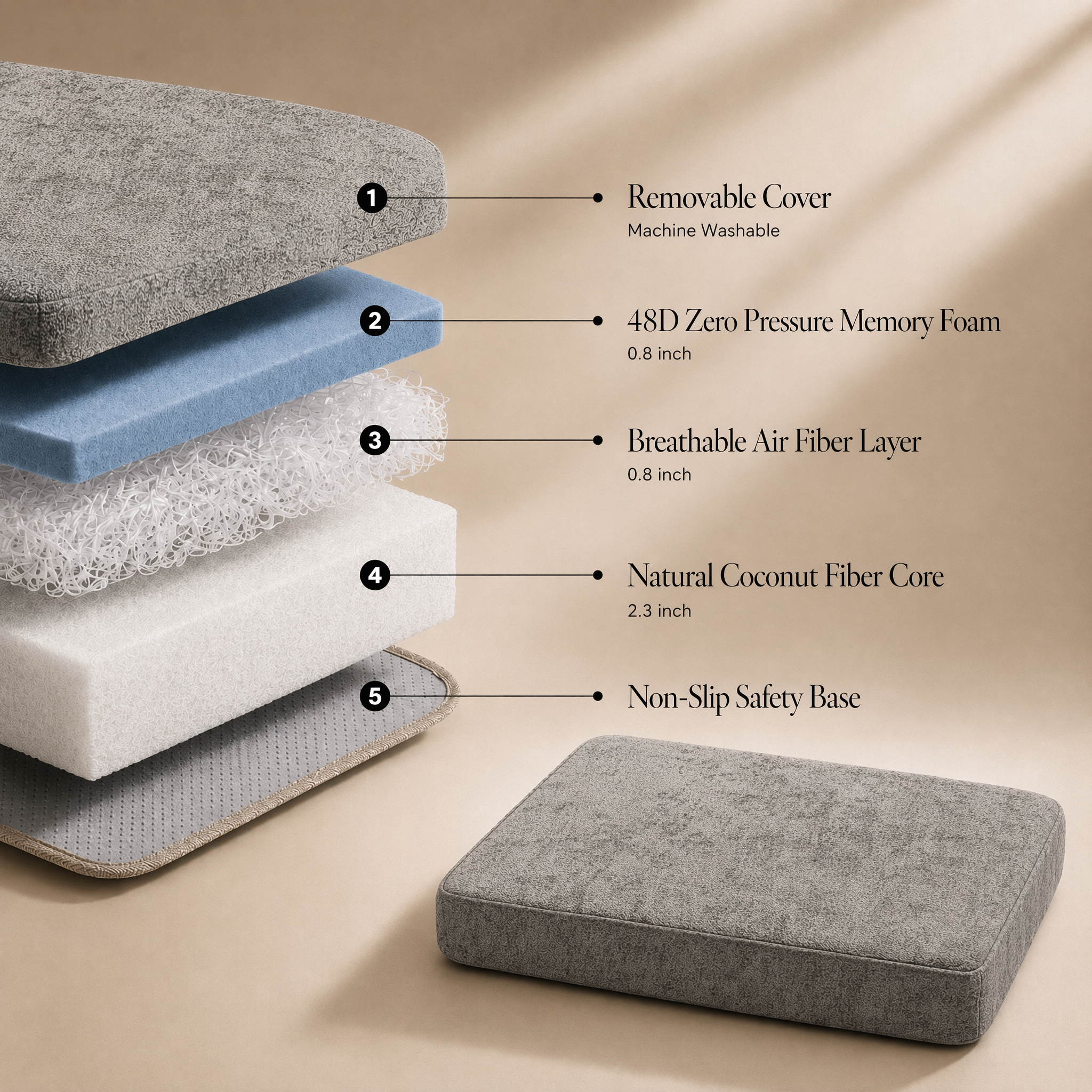 Air fiber breathable pet mattress